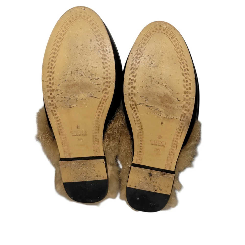 GUCCI Princetown Fur-Lined Open Back Genuine Leather Slipper Size 8US/39EU $1095 - Picture 8 of 10